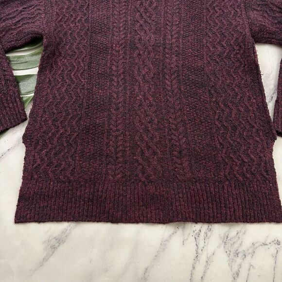 Sundance Womens Pullover Sweater Size S Dark Purple Cable Knit V-neck Soft - Picture 12 of 12
